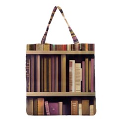 Books Bookshelves Office Fantasy Background Artwork Book Cover Apothecary Book Nook Literature Libra Grocery Tote Bag by Posterlux