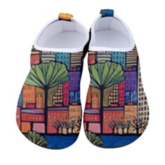 City New York Nyc Skyscraper Skyline Downtown Night Business Urban Travel Landmark Building Architec Women s Sock-style Water Shoes