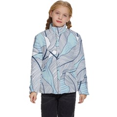 Tropical Flower Seamless Pattern Kids  Puffer Bubble Jacket Coat by Ket1n9