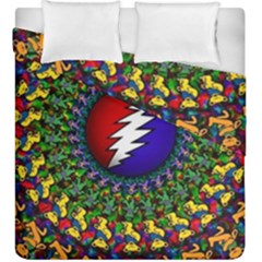 Grateful Dead Bear Pattern Duvet Cover Double Side (king Size) by Maspions