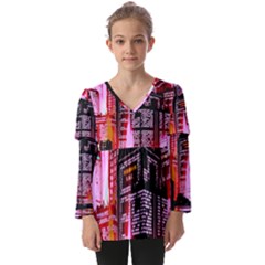 Cybercity Kids  V Neck Casual Top by Sparkle