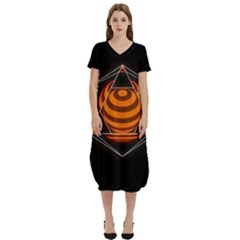 Geometry T-shirt Midi Dress With Pockets by Sparkle