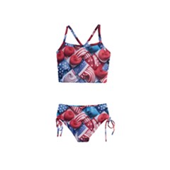 Us Presidential Election Colorful Vibrant Pattern Design  Girls  Tankini Swimsuit by dflcprintsclothing