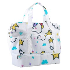 Unicorns Rainbows Seamless Pattern Sports Shoulder Bag With Shoes Compartment by Bedest