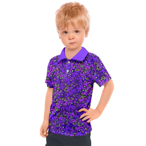 Ugly Funny Monster Bird Illustration Motif Random Pattern Bk Kids  Polo T-shirt by dflcprintsclothing