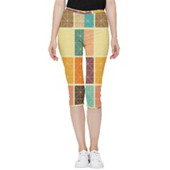 Square Cube Shape Colourful Inside Out Lightweight Velour Capri Leggings  by Proyonanggan