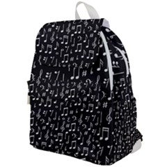 Chalk Music Notes Signs Seamless Pattern Top Flap Backpack by Ravend