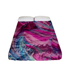 Fuchsia Waves Fitted Sheet (full/ Double Size) by kaleidomarblingart