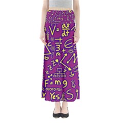 Background Doodles Math Full Length Maxi Skirt by Bedest