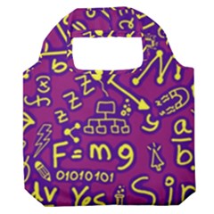 Background Doodles Math Premium Foldable Grocery Recycle Bag by Bedest