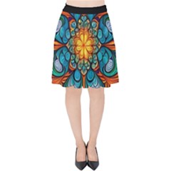 Schwarz Bunt Velvet High Waist Skirt by 2607694c