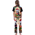 Schwarz Pandaweihnachten300dpi Kids  Satin Short Sleeve Pajamas Set View2