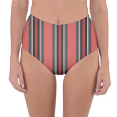 Rosa Grau Streifen Reversible High-waist Bikini Bottoms by 2607694c