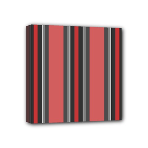 Rosa Grau Streifen Mini Canvas 4  X 4  (stretched) by 2607694c