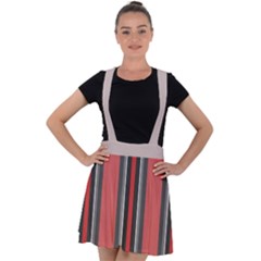 Rosa Grau Streifen Velvet Suspender Skater Skirt by 2607694c