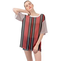 Rosa Grau Streifen Oversized Chiffon Top by 2607694c
