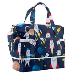 Big Set Cute Astronauts Space Planets Stars Aliens Rockets Ufo Constellations Satellite Moon Rover V Sports Shoulder Bag With Shoes Compartment by Bedest