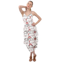 Cute Cat Chef Cooking Seamless Pattern Cartoon Layered Bottom Dress by Bedest