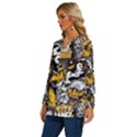 Boom Bang Art Crazy Drawing Graffiti Hello Retro Sayings Yellow Long Sleeve Drawstring Hooded Top View2