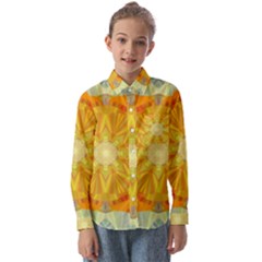 Sunshine Sunny Sun Abstract Yellow Kids  Long Sleeve Shirt by Ravend