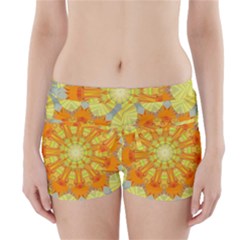 Sunshine-sunny-sun-abstract-yellow - Boyleg Bikini Wrap Bottoms by Ravend