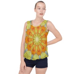 Sunshine-sunny-sun-abstract-yellow - Bubble Hem Chiffon Tank Top by Ravend