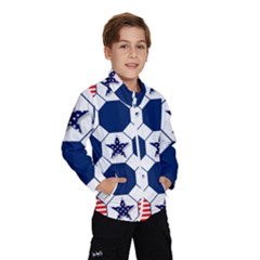 Patriotic Symbolic Red White Blue Kids  Windbreaker by Ravend