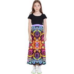 Pink Florales Muster Kids  Flared Maxi Skirt by 2607694c