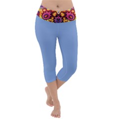 Blume Abstrakt Lightweight Velour Capri Yoga Leggings by 2607694c