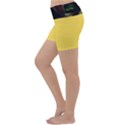 Gelb Fractal Lightweight Velour Yoga Shorts View2