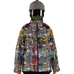 Water Droplets Men s Zip Ski And Snowboard Waterproof Breathable Jacket by Azkajaya