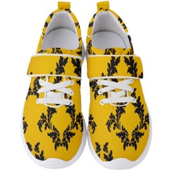 Yellow Regal Filagree Pattern Men s Velcro Strap Shoes by Azkajaya