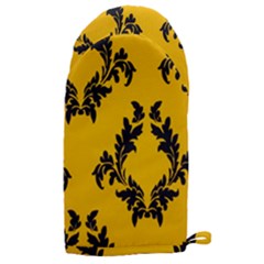 Yellow Regal Filagree Pattern Microwave Oven Glove by Azkajaya