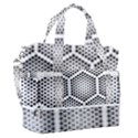 Halftone Tech Hexagons Seamless Pattern Sports Shoulder Bag with Shoes Compartment View1