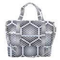 Halftone Tech Hexagons Seamless Pattern Sports Shoulder Bag with Shoes Compartment View2