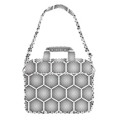 Halftone Tech Hexagons Seamless Pattern Macbook Pro 13  Shoulder Laptop Bag  by Ket1n9