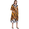 Tiger Skin Pattern Women s Cotton 3/4 Sleeve Nightgown View3