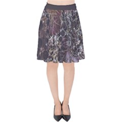 Grapevine Symphony Print Pattern Bk Velvet High Waist Skirt by dflcprintsclothing