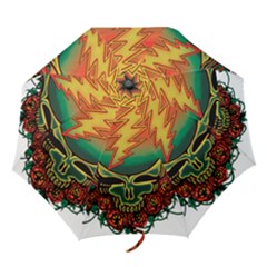 Grateful Steal Your Face Deadhead Hippie Logo Symbol Folding Umbrellas by Loisa77