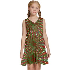 Emoji Hearts Valentine Universe Kids  Sleeveless Tiered Mini Dress by Paksenen