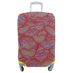 Love Hearts Valentines Connection Luggage Cover (medium) by Paksenen