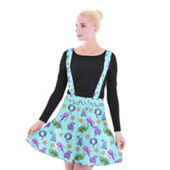 Sea Ocean Sealife Turtle Jellyfish Suspender Skater Skirt by Loisa77