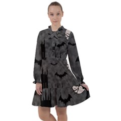 Halloween Background Halloween Scene All Frills Chiffon Dress by Ket1n9