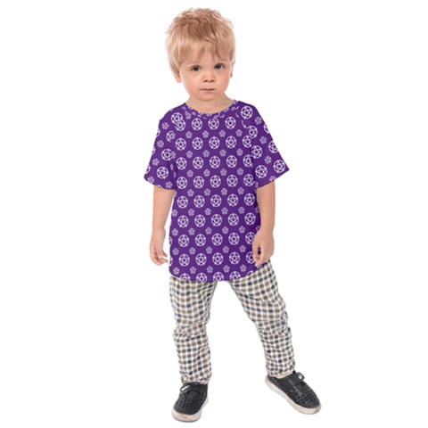 White Pentacle And Purple Pattern Kids  Raglan T-shirt by cheekywitch