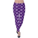 White pentacle and purple pattern Velvet Leggings View1