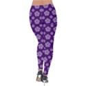 White pentacle and purple pattern Velvet Leggings View2