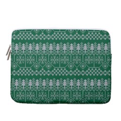 Christmas Knit Digital 14  Vertical Laptop Sleeve Case With Pocket by Mariart