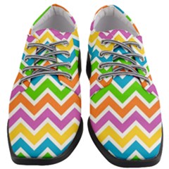 Chevron Pattern Design Texture Women Heeled Oxford Shoes by Apen