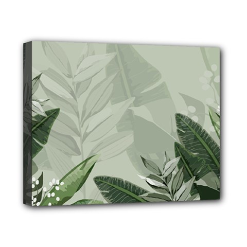 Banana Leaf Plant Pattern Canvas 10  X 8  (stretched) by anzea