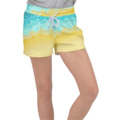 Abstract Background Beach Coast Women s Velour Lounge Shorts by anzea